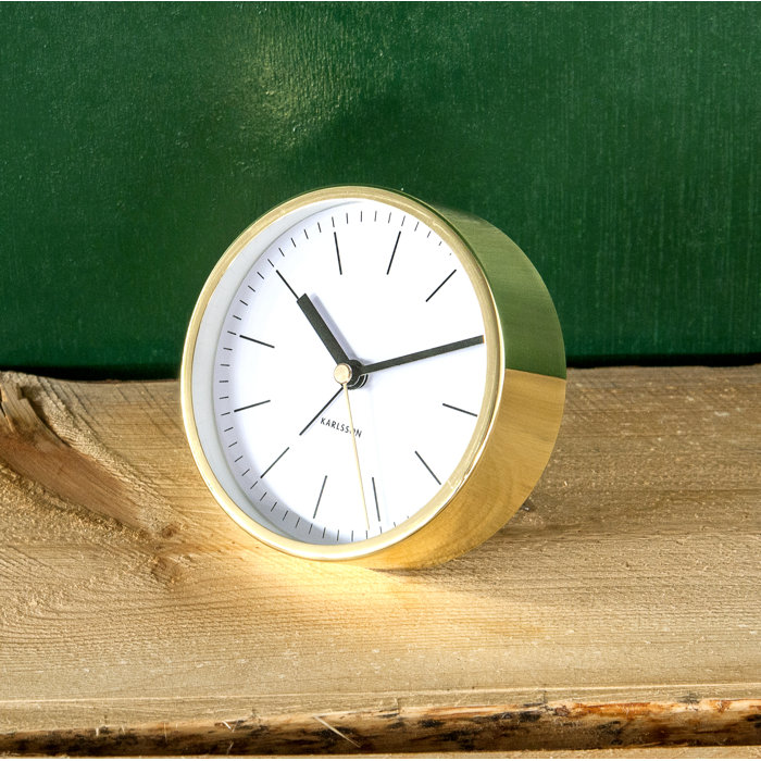 Karlsson Minimal Modern & Contemporary Analog Metal Quartz Alarm